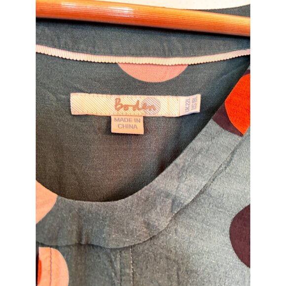 Boden Womens Eclipse Mollie Dress Size 18L Boho Celestial Moon Polka Dot Midi - Picture 4 of 5